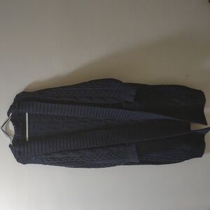 Black Tape_ Women's Plus Trendy Midi Cable-Knit Cardigan Charcoal Size 2X
